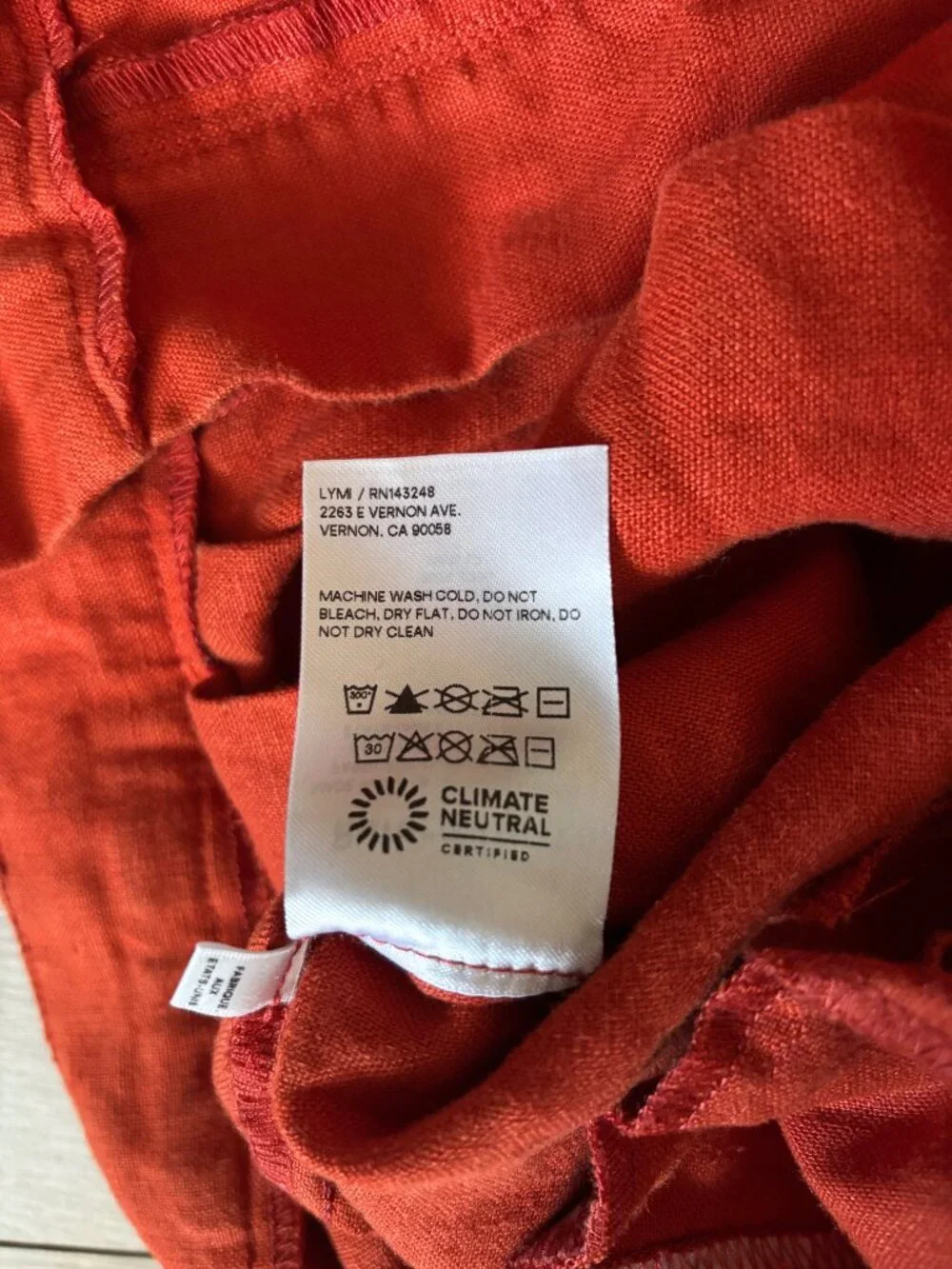 Reformation Vesta Linen Wide Leg High Waist Pants Orange Tomato Girl Size 10